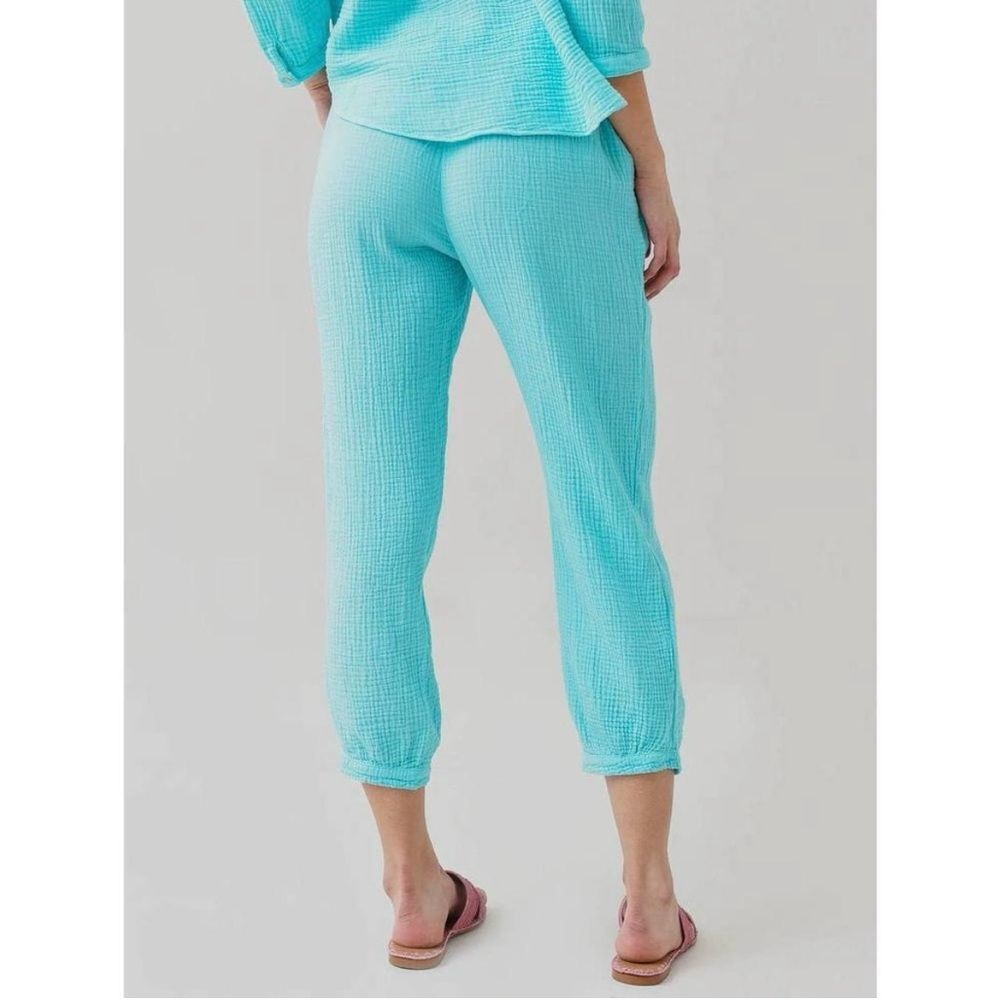 NWT HONORINE harper pant cotton gauze pool blue size medium - Picture 2 of 13